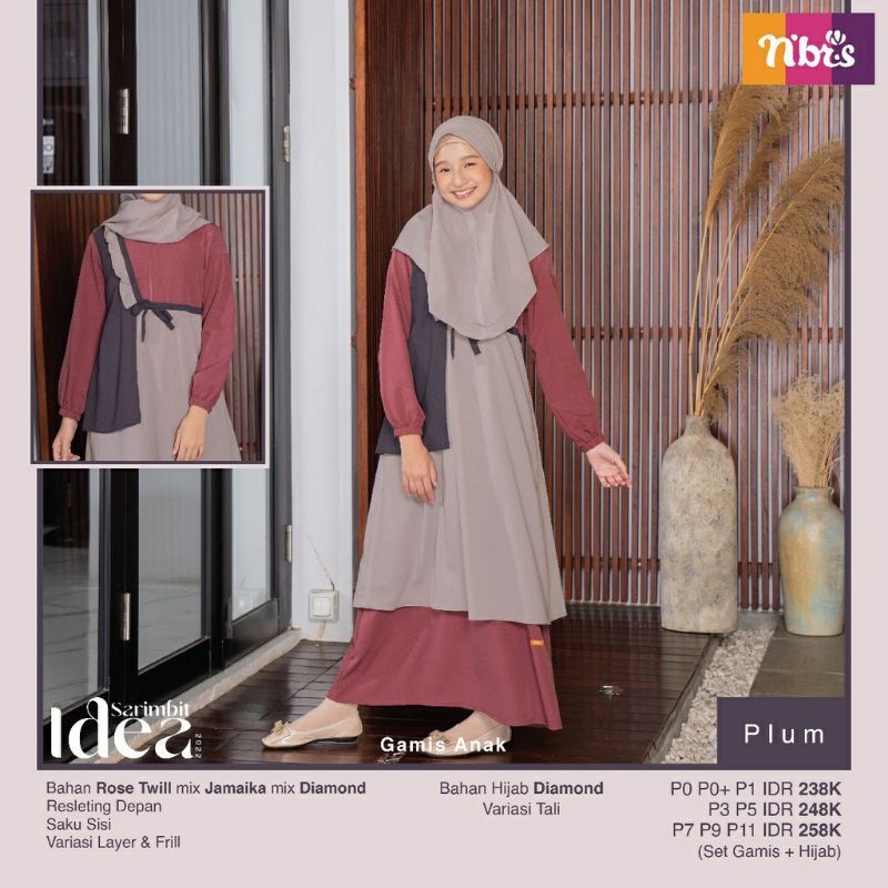 Gamis Anak Nibras Idea Plum0*