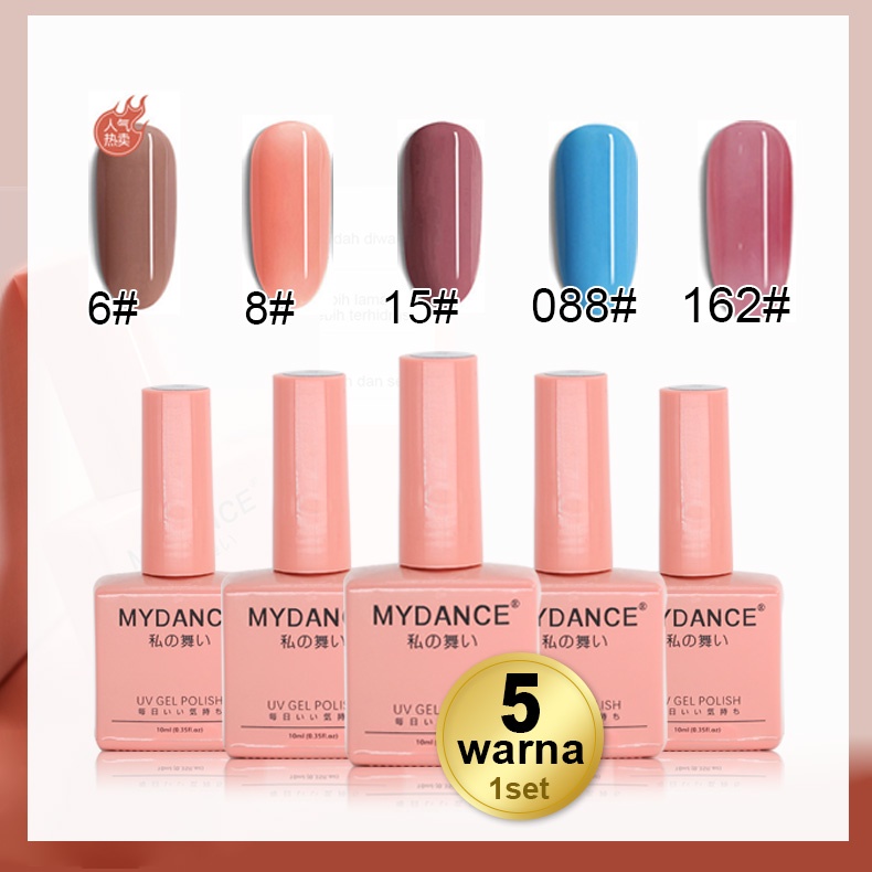 MYDANCE Kutek gel UV set 5 warna 10ml 5pcs Nail gel polish