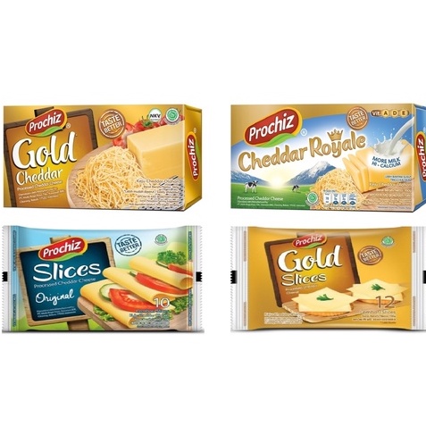 

keju prochiz cheddar royale, cheddar 10 slice, gold cheddar 12 slice, gold keju cheddar 160gr,