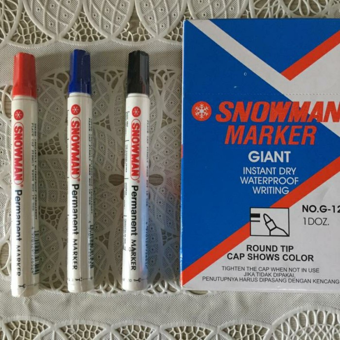 

Spidol Snowman Permanent Marker Black Red Blue