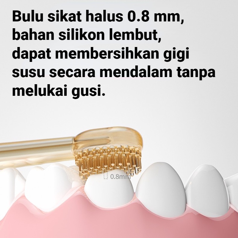 【Debora Mall】 Sikat Gigi Bayi Jari Silicon/ Pembersih Lidah Bayi/ Sikat Lidah Bayi/ Pembersih Mulut Bayi/Sikat Lidah Dan Gusi Bayi 2in1 bahan ppsu Sikat mulut bayi Sikat silikon Baby oral care cleaner Sikat gigi bayi