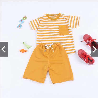 SETELAN BAJU ANAK COWOK GARIS KOMBI POLOS/  SET GARIS KOMBI POLOS 1-7TH