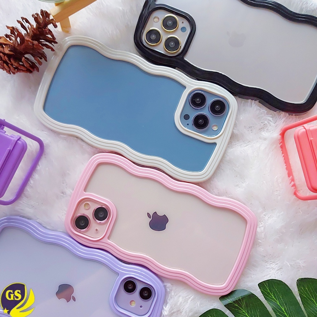 (1) NEW !! SOFT CASE GELOMBANG WAVE CURLY EDGE CASE 2IN1 FOR IPHONE 7 8 SE 2020 7+ 8+ PLUS X XS XR XS MAX IPHONE 11 11 PRO 11 PRO MAX 12 12 PRO 12 PROMAX