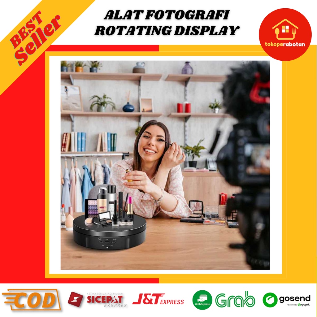 Stand Display Alas Putar Meja Rotating Fotografi Foto Vidio Putas 360 Otomatis Berputar Pameran