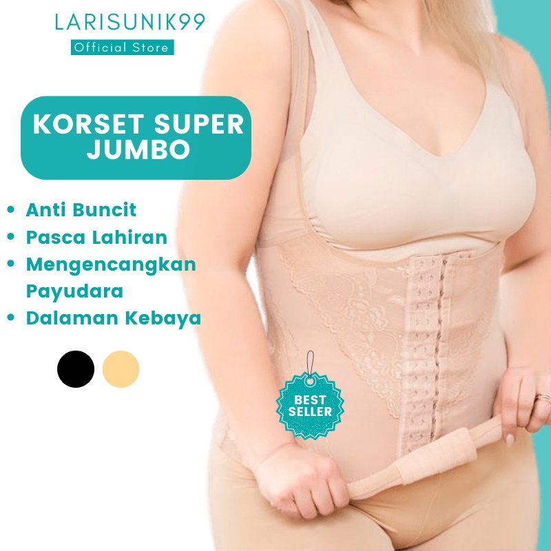 Korset Pelangsing Perut Big Size Pakaian Dalam Wanita Jumbo Ukuran M L XL 2XL 3XL 4XL Korset Perut Buncit Jumbo 100Kg Body Slimming Baju Pelangsing Pakean Pakayan Dalam Wanita Vesh Shape Up Import Premium