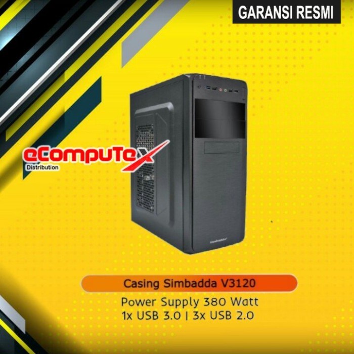 CASING PC KOMPUTER SIMBADDA SIM V3120 / CASE V 3120 PSU 380W - RESMI