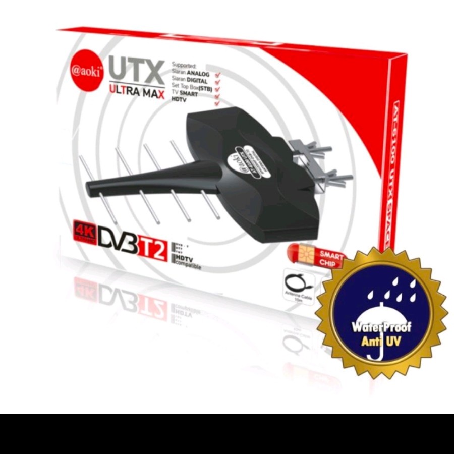 ANTENA DIGITAL MEREK AOKI AT-6200 OUTDOOR 4K HDTV TAHAN AIR DAN SINAR UV