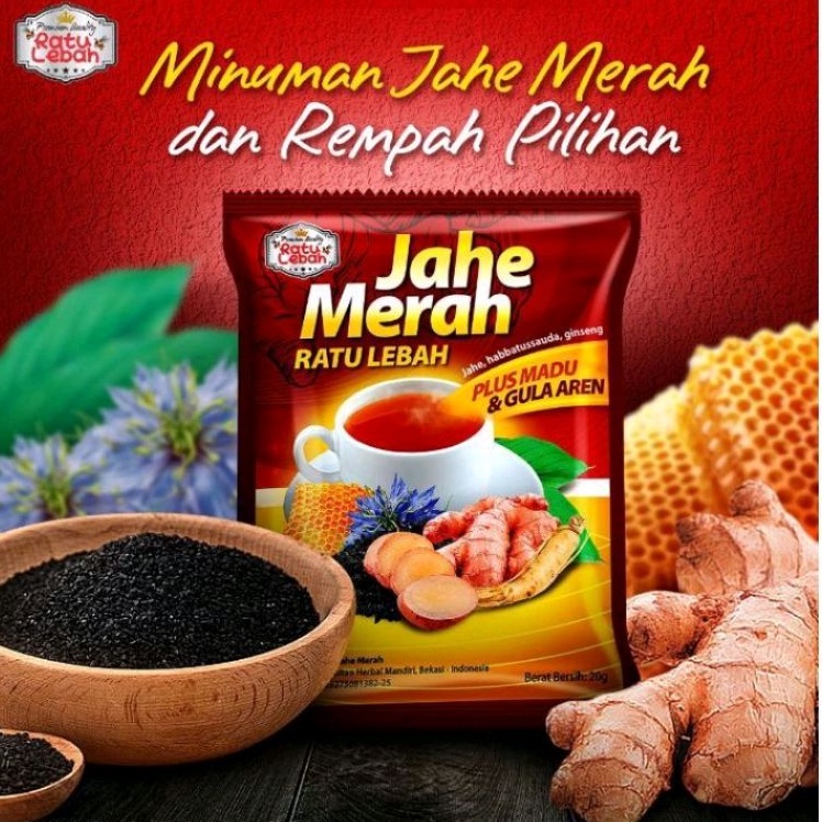 

Jahe Merah Plus Gula Aren Ratu Lebah 10 sacet