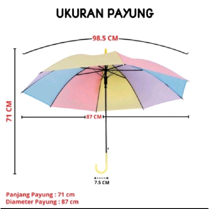 Promo Payung Korea Transparan Motif Warna Warni PVC Berkualitas