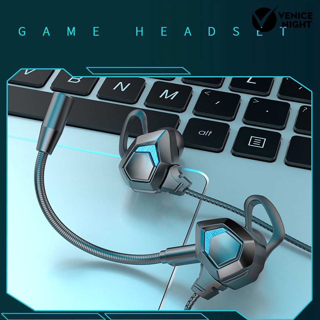 (VNEP) (Berkabel) Universal In-ear Gaming Earphone E-sports Karaoke Earplugs dengan Mikrofon