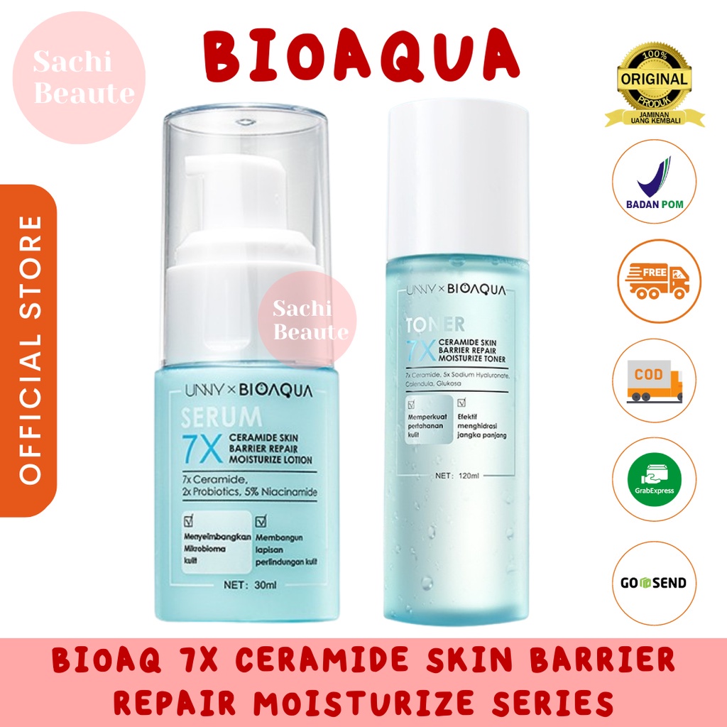 BIOAQUA 7X Ceramide Skin Barrier Repair Moisturizer Toner dan Lotion Semua Tipe Jenis Kulit