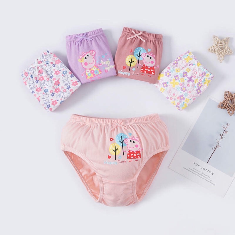 SET Celana Dalam Anak Perempuan Bahan Katun Import Premium Gambar PeppaPig Pink Isi 5 Pcs Free Box Lucu Celana Dalam Anak Bahan Katun Lucu Kolor Anak Murah