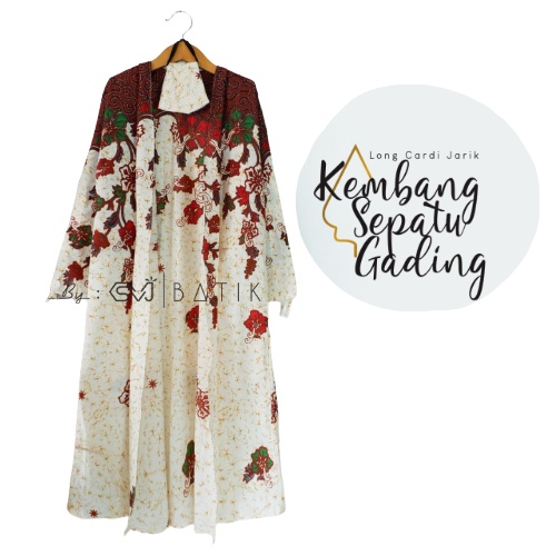 Sadean Klambi Cardigan Panjang Motif Polos Batik Kerja Adem