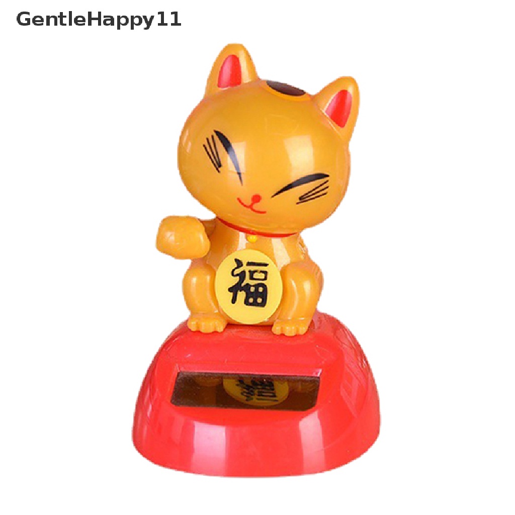 Gentlehappy Maneki Neko Kucing Keberuntungan Cina Tenaga Surya Untuk Dekorasi Rumah / Hotel / Restoran