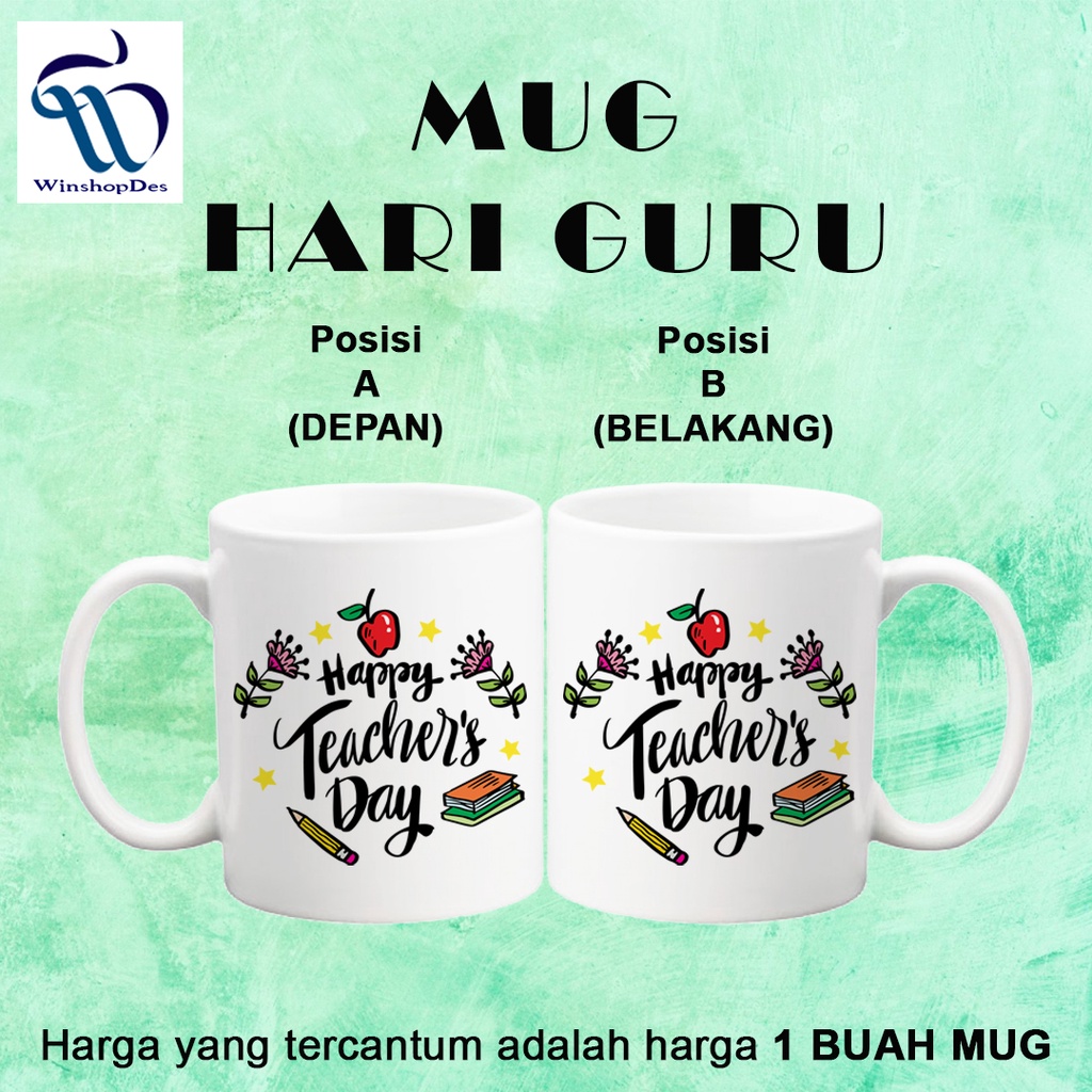 Mug Custom Tema Guru / Kado Guru / Hadiah Guru - terima kasih guru (VARIASI 1)