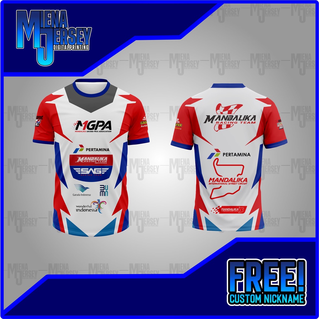 JERSEY MANDALIKA / BAJU MANDALIKA / KAOS MANDALIKA CIRCUIT FREE CUSTOM NICKNAME