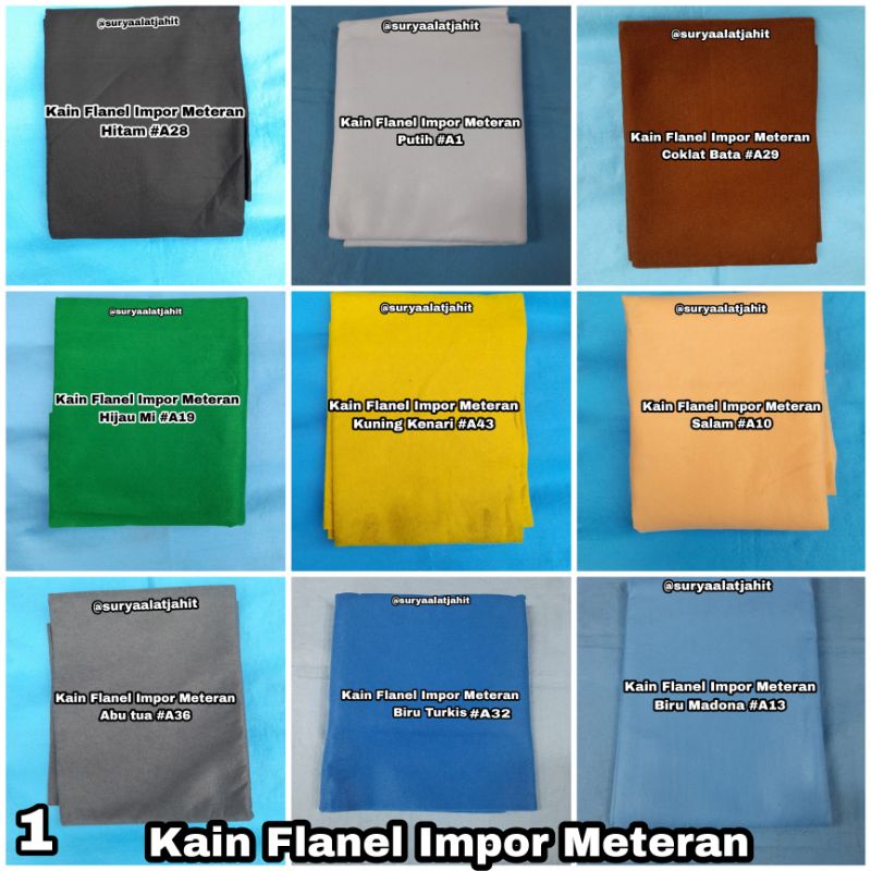 Kain Flanel Meteran 90x100cm =rp.14.000/1mtr