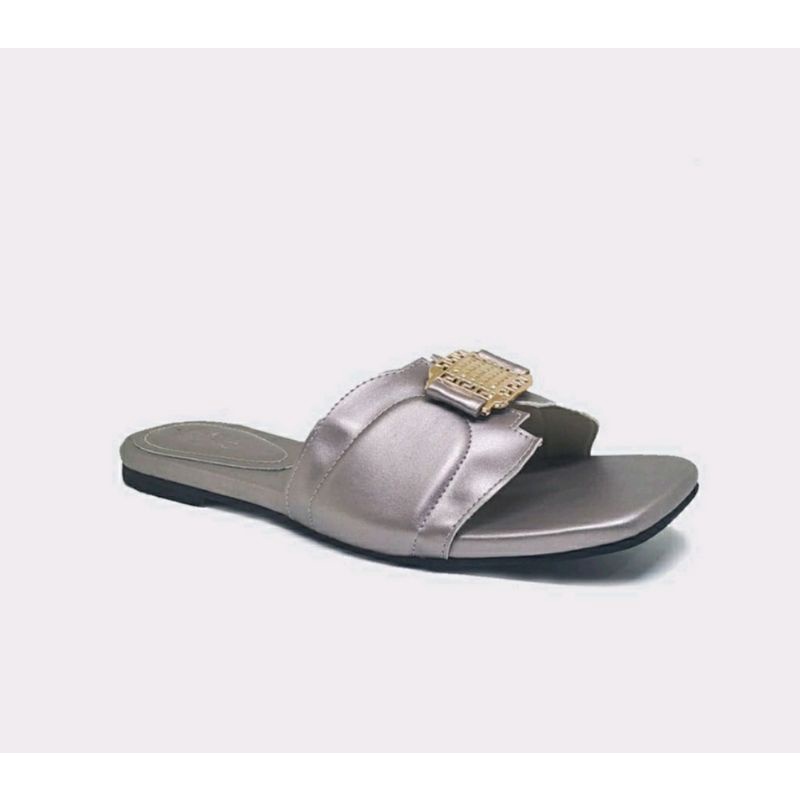 Sandal Wanita MK-143 Big size 40-45 Sendal Slop Cewek JUMBO Abu2