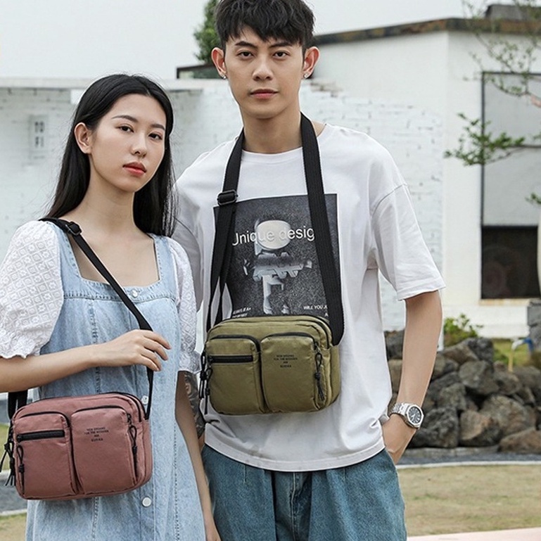 GUDIKA - Tas Selempang Kece Kekinian Unisex Bisa COUPLE Import Original 66112 bahan nilon waterproof anti air terbaru 2023 - pasangan - couple - kapel - kopel - tas wanita - tas pria - tas cewek - tas cowok - slingbag - tas bahu - tas slempang - tas - bag