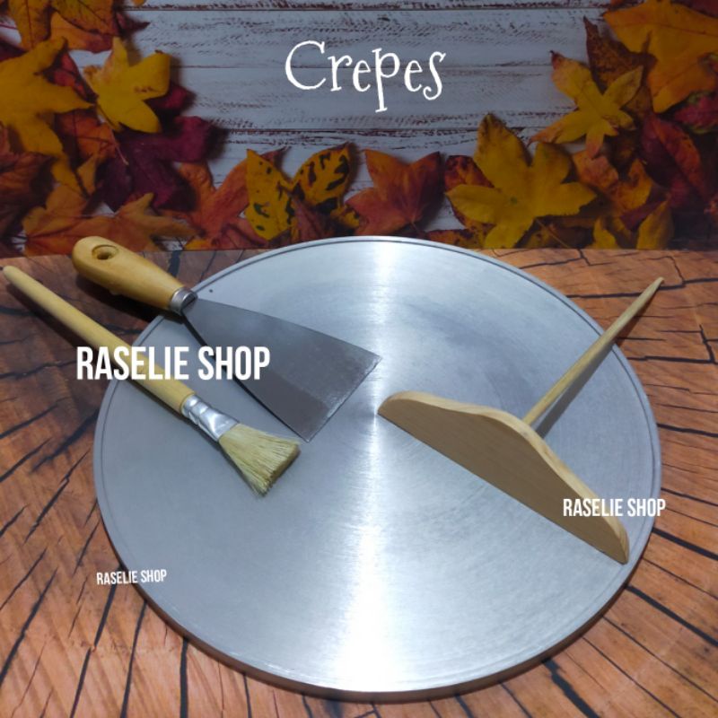 Wajan Kue Leker Crepes Loyang Aluminium TIPIS Lis Pinggiran Wajan Datar Cetakan Crepe