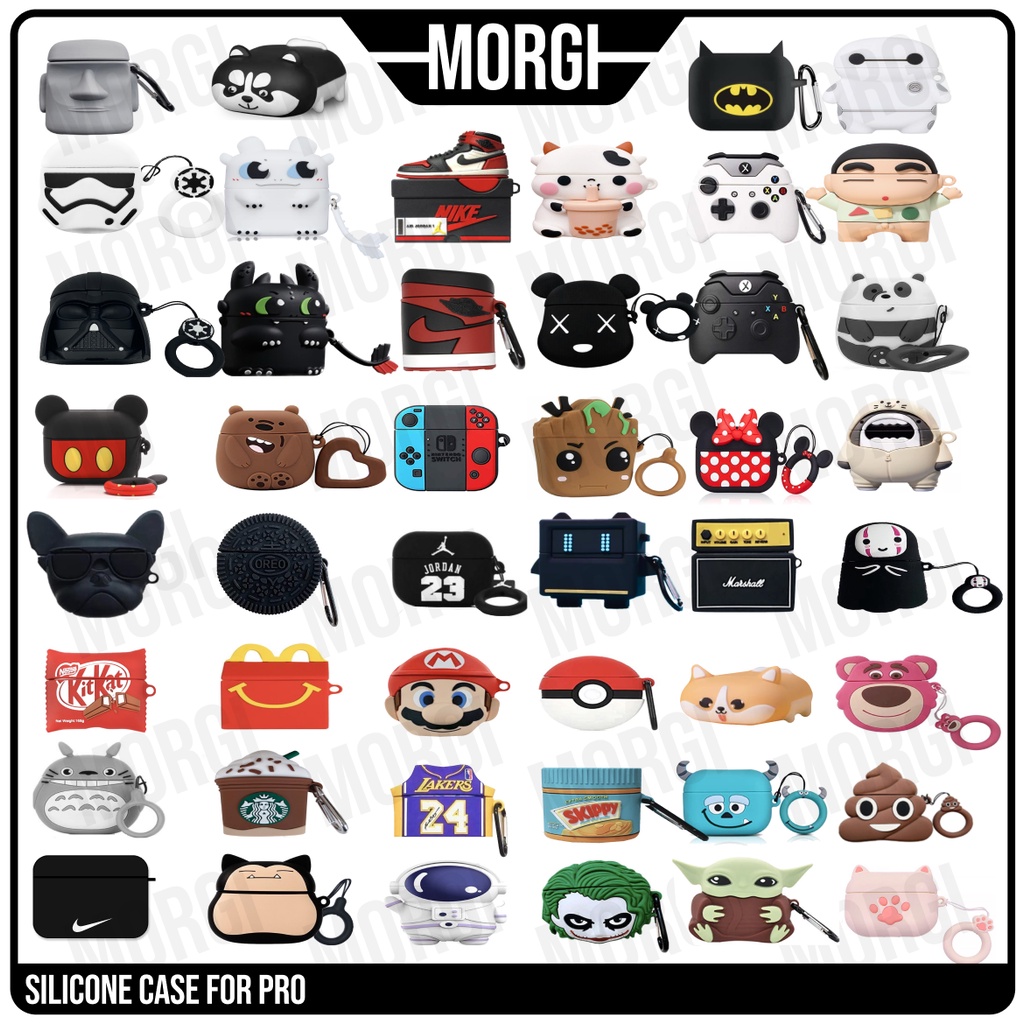 New Case Airpods Pro Premium Lucu 3D Toothless Boba Baymax Hitam Nintendo Xbox Airpro Inpods 13