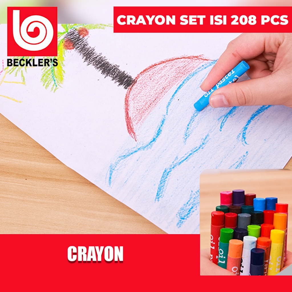 Crayon Set 208 Pcs / Pensil Warna Alat Menggambar Melukis Anak-anak Crayon Cat Air Pensi murah dan praktis