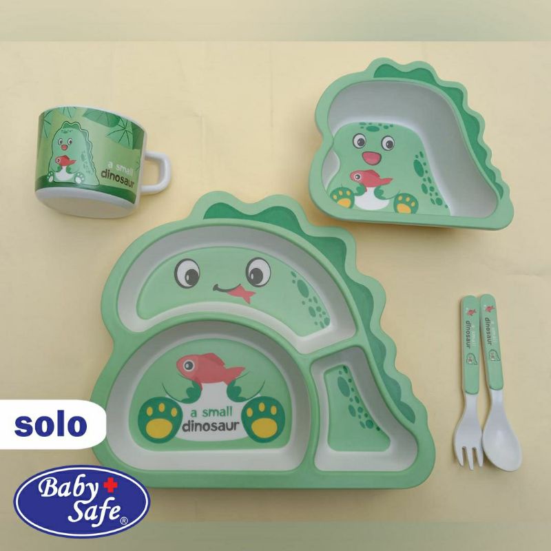 Feeding Set Dino FS606 Baby Safe Peralatan Makan Anak