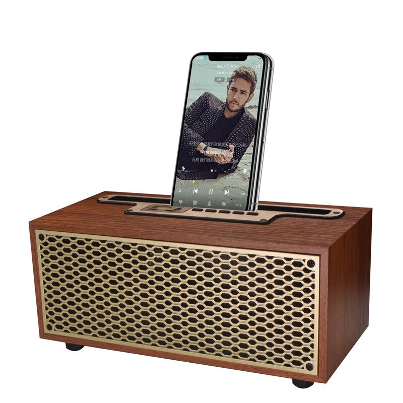 MOMO Portable Bluetooth Speaker Vintage Wood - XM-5H - Coffee