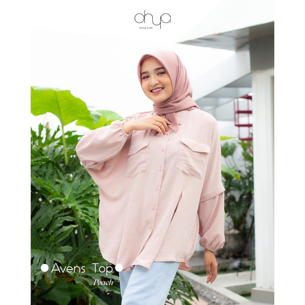 Ohya Avens Top Kemeja Wanita Lengan Panjang