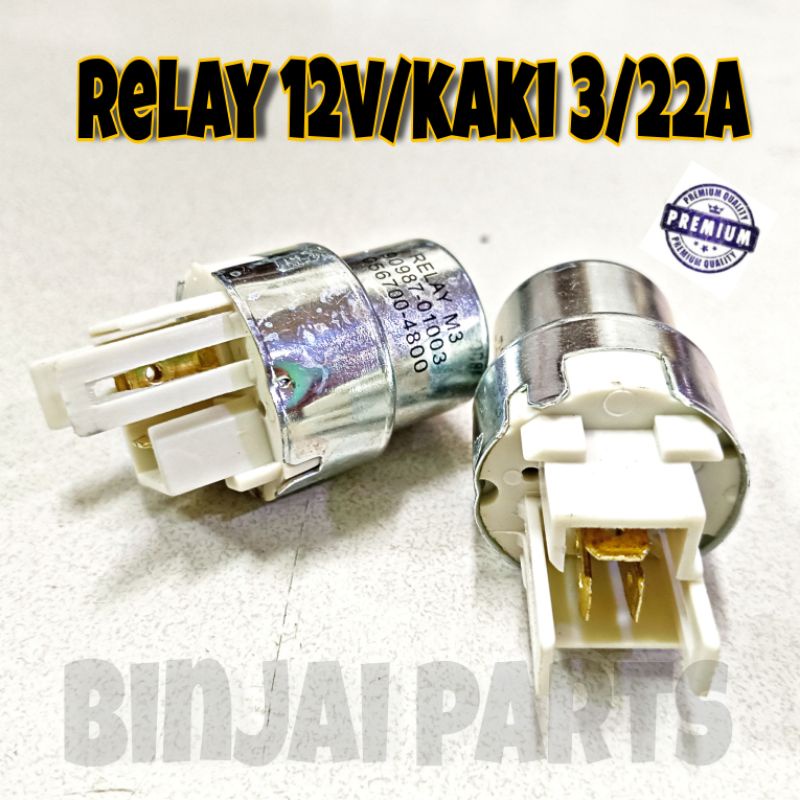 RELAY LAMPU MOBIL KIJANG/RINO/TAFT 12V KAKI 3 22A 90987-01003