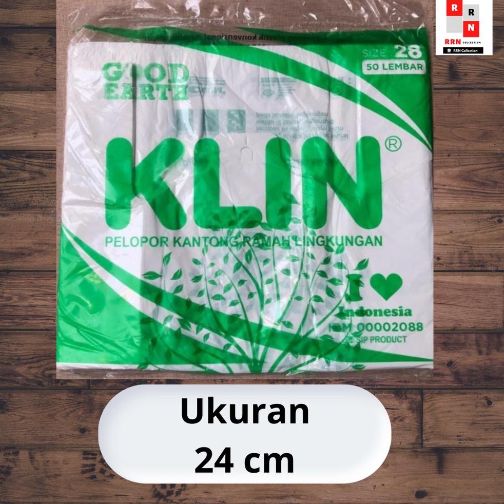 ダ Kantong Kresek Putih KLIN 24cm/Kantong Plastik HDPE Putih/Kantong Plastik/Kantong Kresek/KLIN besa