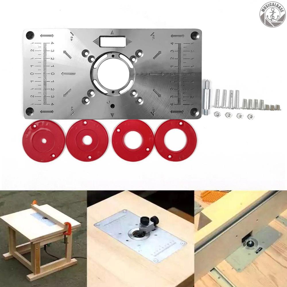 Plat Meja Router Multifungsi Bahan Aluminum Dengan 4 Ring Untuk Pengerjaan Kayu