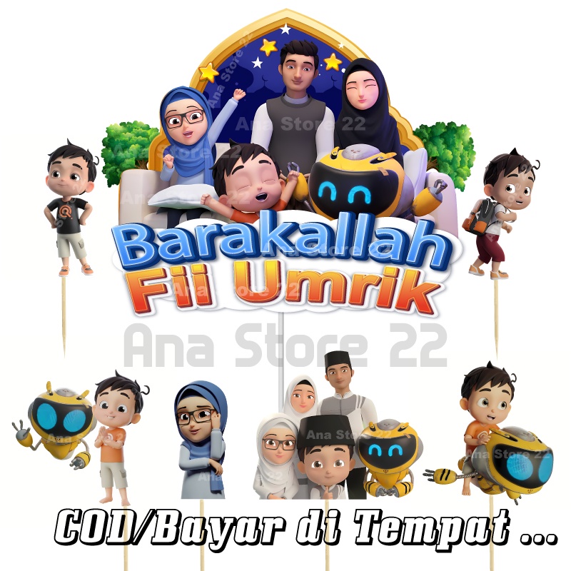 

Cake Topper Karakter Riko The Series Barakallah Fii Umrik Hiasan dekorasi kue ulang tahun happy birthday