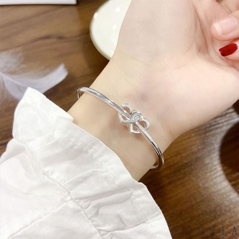 【Bayar di tempat】Gelang Tangan Wanita Desain Hati Ganda Adjustable Gelang Rantai Adjustable Desain