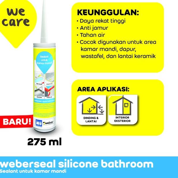 

MU Weber Weberseal Silicone Bathroom Sealant untuk Kamar Mandi 275 ml - Transparant