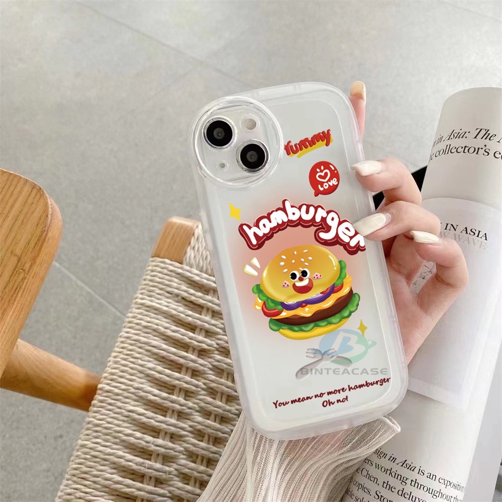 Casing TPU Redmi Note 11S 11 Pro 10C 10A 9C 9T 9A 10 5G 10S 9 8 8 Pro 7 Poco M3 X3 Pro NFC Motif Hamburger Yummy
