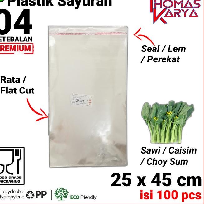 

25x45 cm Plastik OPP TEBAL (LEM) | Plastik Sayuran | Plastik Caisim