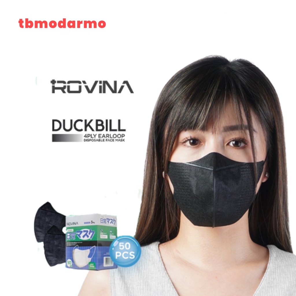 Masker Rovina Duckbill 3 ply Non Medis Isi 50 Pcs