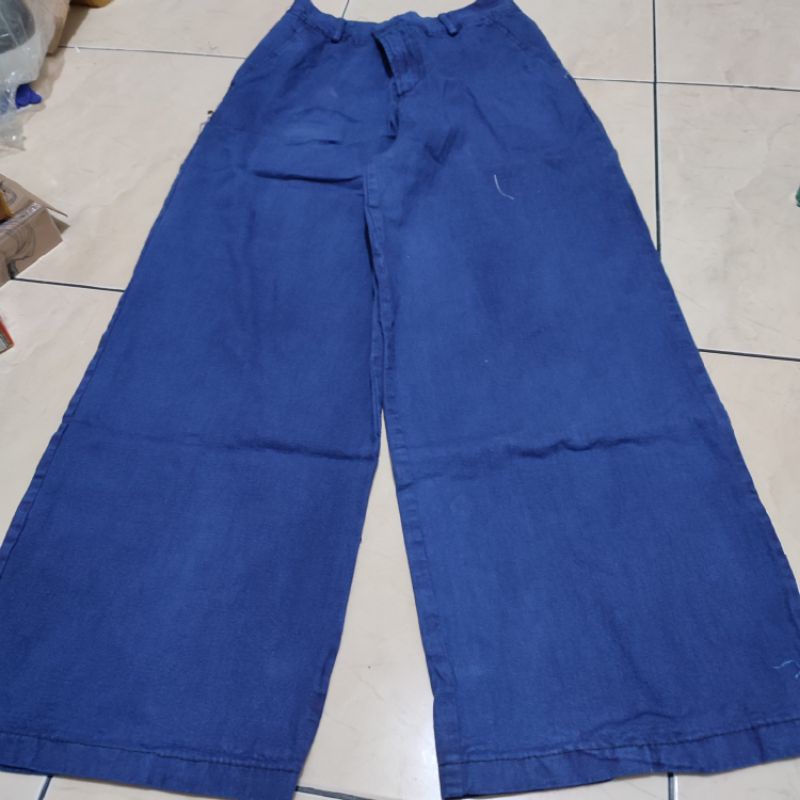 Jeans kulot wanita bahan jeans wash fit to L