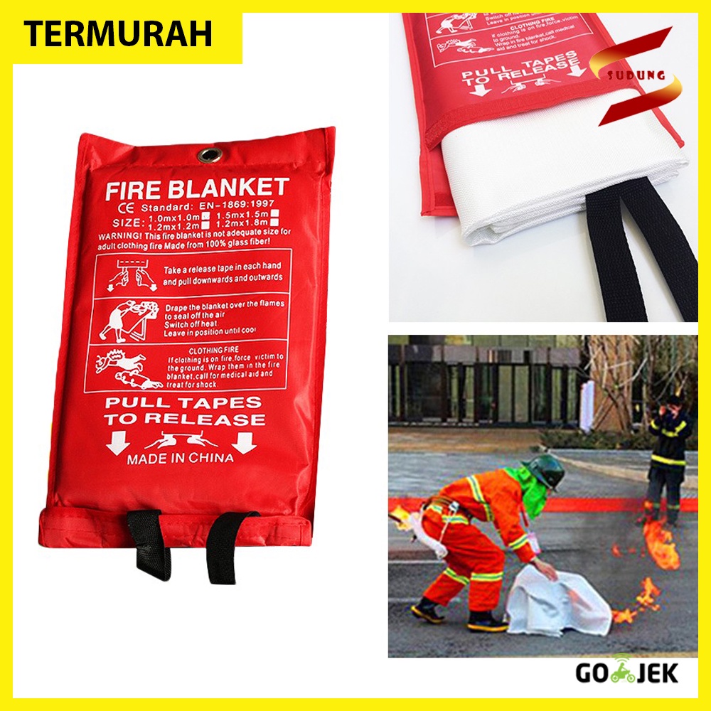 Jual 1,8M x 1,8M Pemadam Api Fire Blanket Selimut Anti Api Kain Pemadam