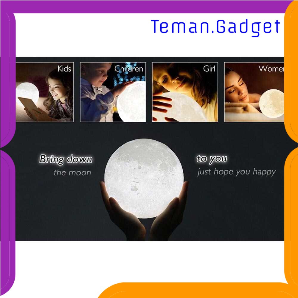 TG-LMP OUIO Lampu Tidur 3D Printed Moon Night Light Lamp 3 Color - OU15