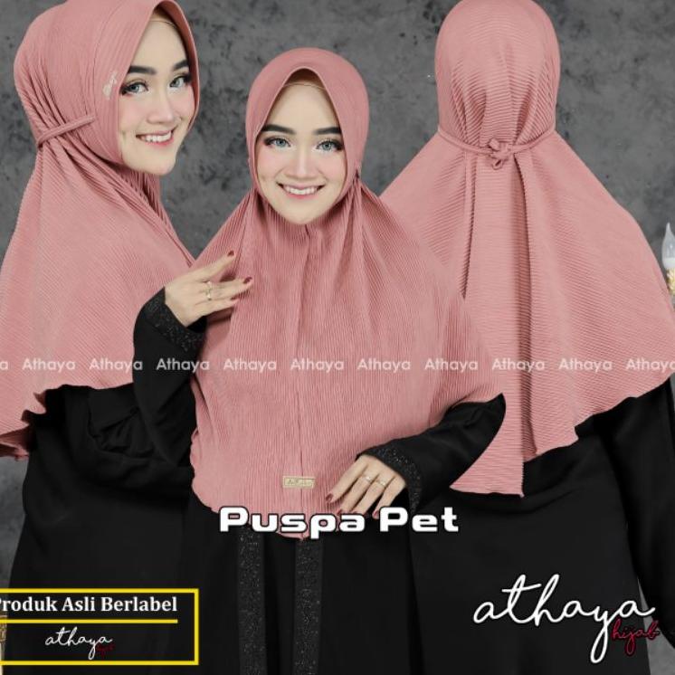 TERPOPULER (Ori ATHAYA) PET PLISKET•Bergo plisket lidi••Hijab instan ☭ 857
