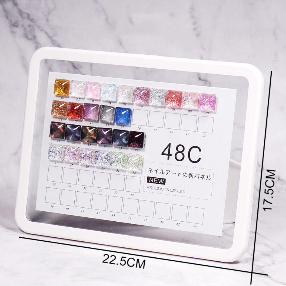 Agustina Bagan Display Warna Kuku36 /48Warna DIY Nail Color Cards Tips Manicure Alat UV Gel Perlengkapan Salon Nail Tips Display Stand