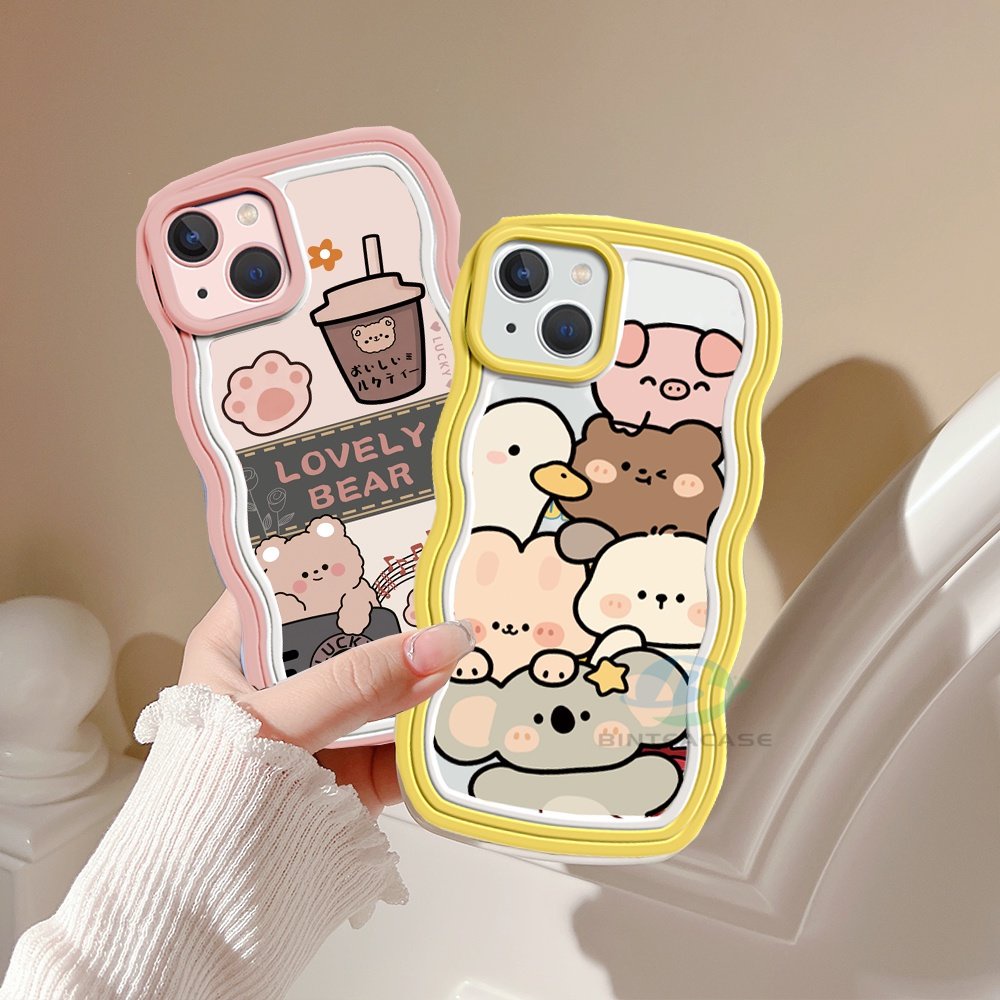 Case Bahan TPU Desain Hewan Minuman Milk Tea Untuk iPhone 11 14 12 13 Pro MAX 7 8 Plus 6s Plus XR 14 Plus XS MAX