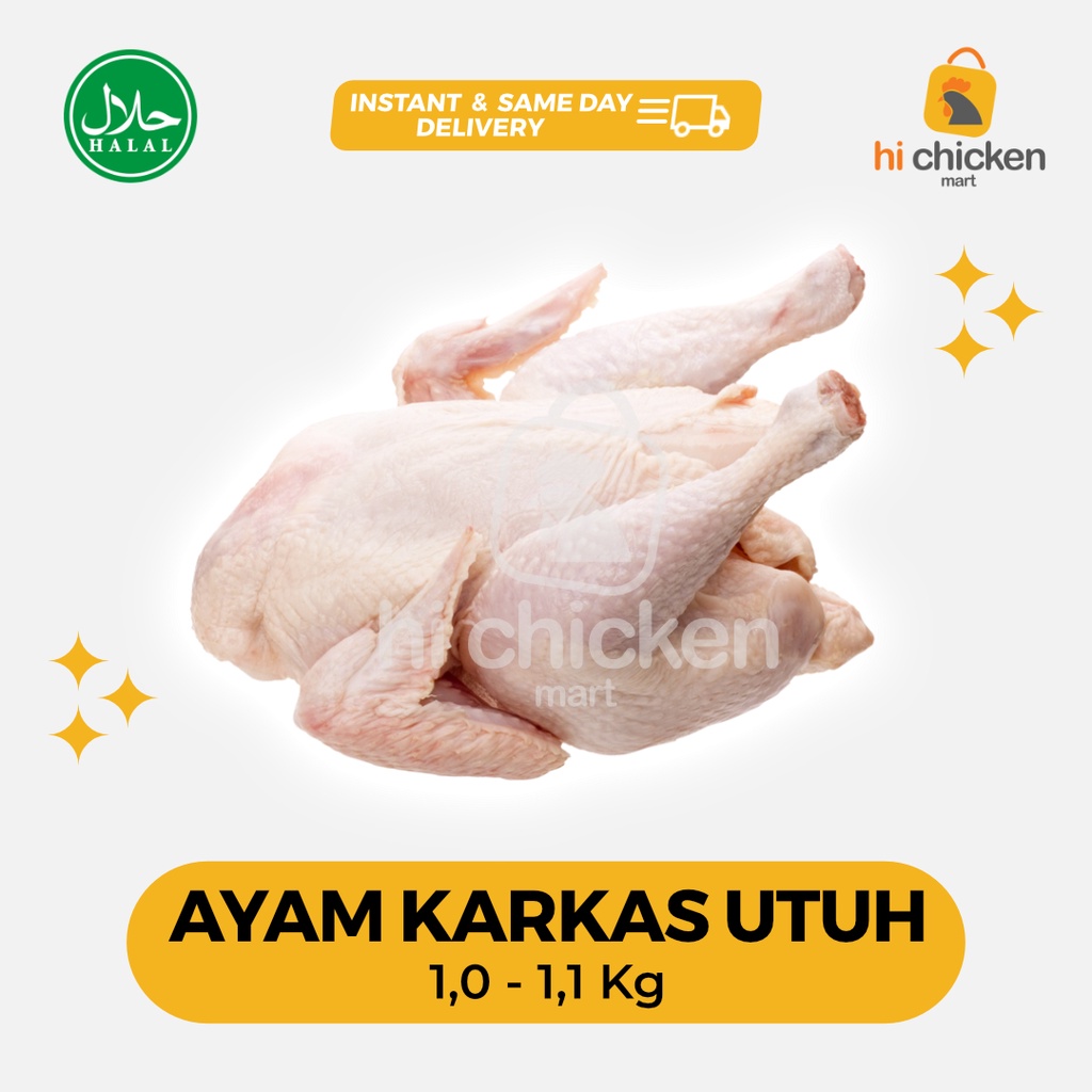 

Ayam Karkas Broiler / Ayam Potong Utuh 1.0 - 1.1 Kg (Ayam Segar Frozen)