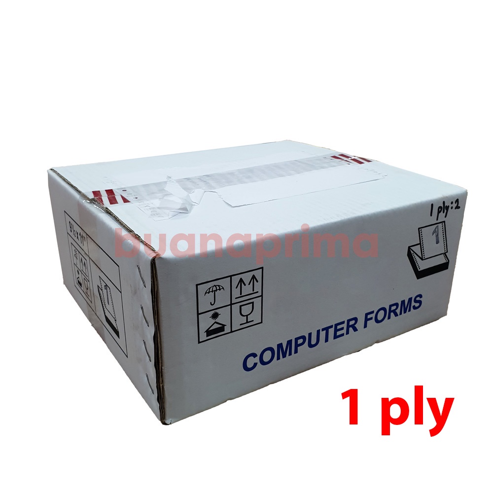 

Continuous Form 9.5 x 11" 1 Ply bagi 2 Putih Kertas Computer NCR