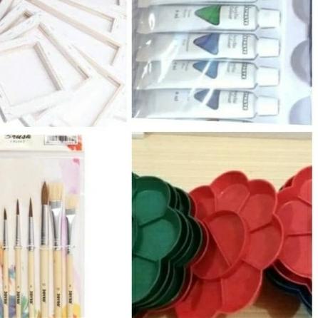 

paket lukis (kanvas 30x40+palet+kuas cat akrilic