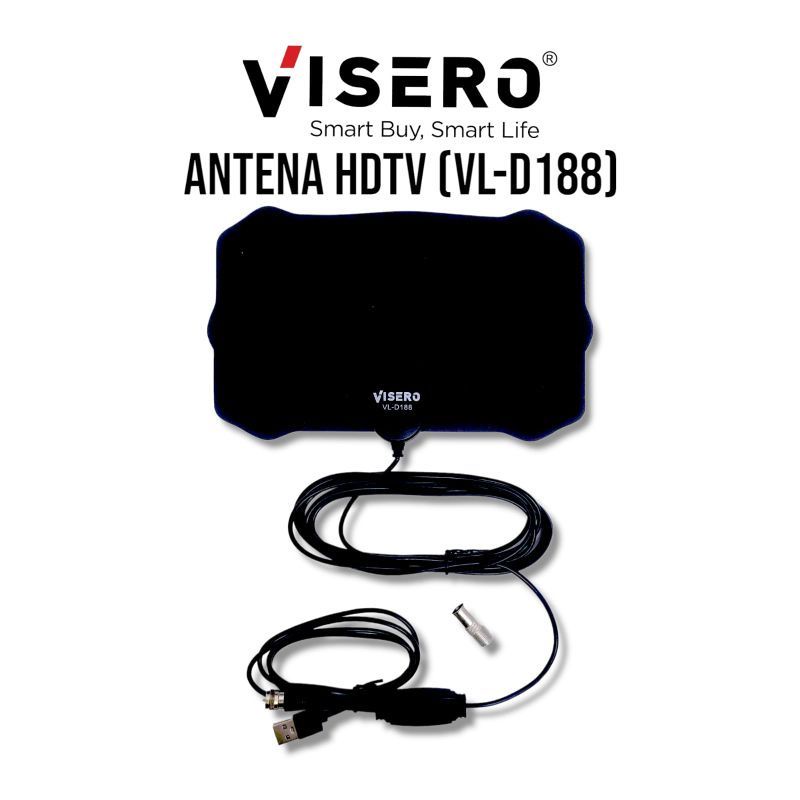 VISERO ANTENA TV DIGITAL INDOOR DVB-T2 25DB 4K HIGH GAIN