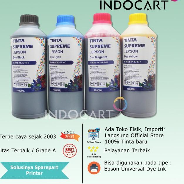 IndoCart Tinta Refill Printer Epson L100 L120 L200 L210 L310 L350-1kg - Hitam