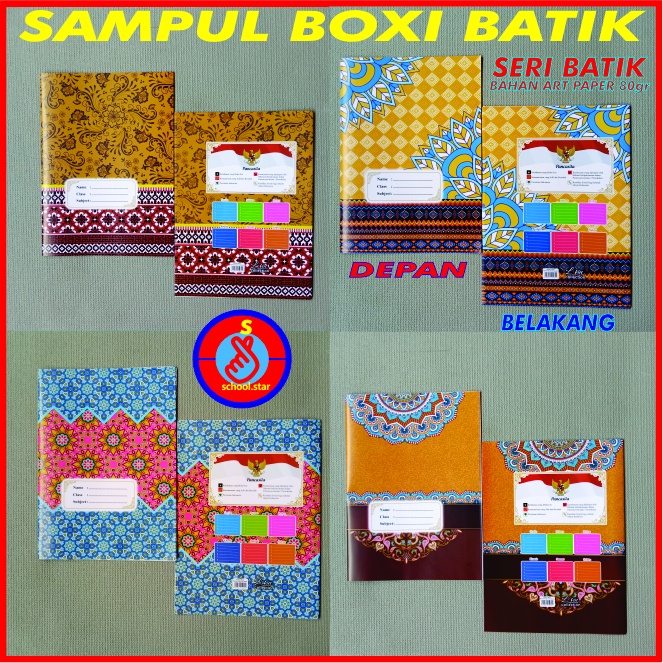 

(ISI 20LEMBAR) Sampul Buku Kertas Boxi BATIK / SAMPUL BUKU TULIS Big Boss Motif BATIK-80gram